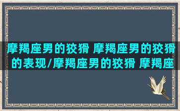 摩羯座男的狡猾 摩羯座男的狡猾的表现/摩羯座男的狡猾 摩羯座男的狡猾的表现-我的网站